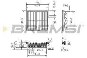 BREMSI FA1041 - AIR FILTER HONDA