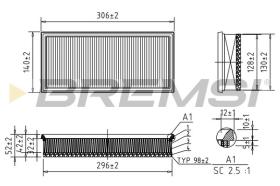 BREMSI FA1042 - AIR FILTER TOYOTA, SUBARU