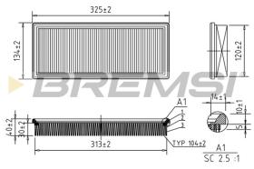 BREMSI FA1046 - AIR FILTER FIAT, LANCIA