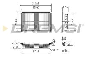 BREMSI FA1053 - AIR FILTER HONDA