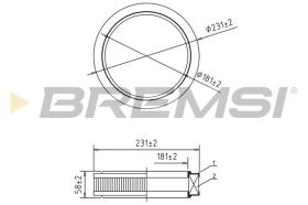 BREMSI FA1059 - AIR FILTER FIAT, TOYOTA, ZASTAVA, SEAT