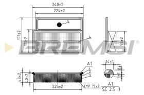 BREMSI FA1065 - AIR FILTER FIAT, OPEL