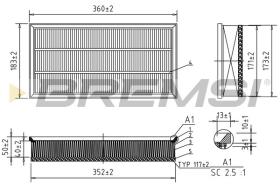 BREMSI FA1066 - AIR FILTER VW, AUDI, SKODA, SEAT