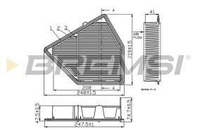 BREMSI FA1076 - AIR FILTER HONDA