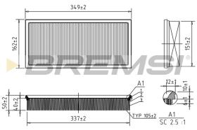 BREMSI FA1084 - AIR FILTER LAND ROVER