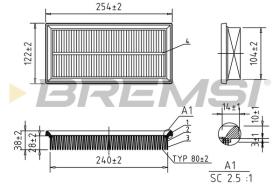 BREMSI FA1100 - AIR FILTER MITSUBISHI