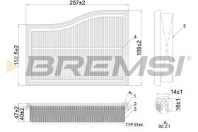 BREMSI FA1101 - AIR FILTER MERCEDES-BENZ