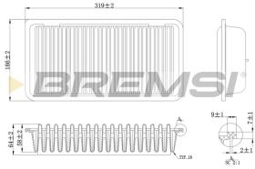 BREMSI FA1110 - AIR FILTER TOYOTA