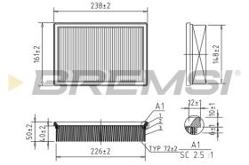 BREMSI FA1119 - AIR FILTER FORD