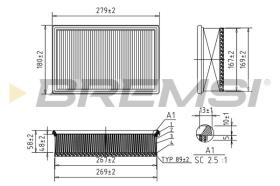 BREMSI FA1125 - AIR FILTER FORD