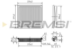 BREMSI FA1126 - AIR FILTER SUBARU