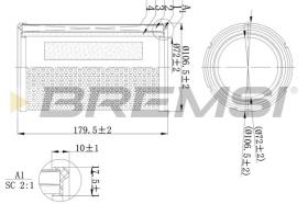 BREMSI FA1138 - AIR FILTER RENAULT, NISSAN