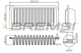 BREMSI FA1147 - AIR FILTER TOYOTA, DAIHATSU, SUBARU