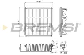 BREMSI FA1150 - AIR FILTER HYUNDAI, KIA