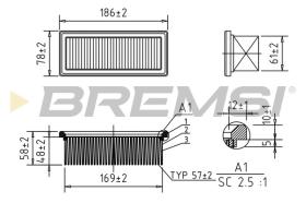 BREMSI FA1155 - AIR FILTER RENAULT, NISSAN