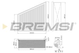 BREMSI FA1157 - AIR FILTER VW, SEAT, SKODA