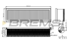 BREMSI FA1160 - AIR FILTER PEUGEOT, CITROEN