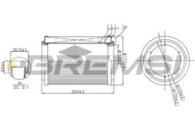 BREMSI FA1177 - AIR FILTER KIA