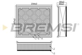 BREMSI FA1182 - AIR FILTER FORD, VOLVO