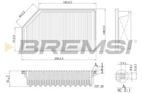 BREMSI FA1193 - AIR FILTER KIA