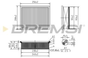 BREMSI FA1194 - AIR FILTER FIAT, RENAULT, NISSAN, OPEL