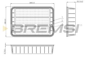 BREMSI FA1196 - AIR FILTER PEUGEOT, CITROEN