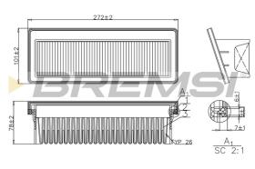 BREMSI FA1198 - AIR FILTER HYUNDAI