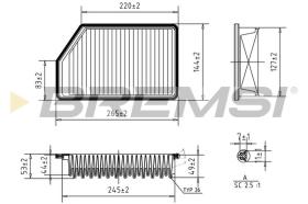 BREMSI FA1200 - AIR FILTER KIA, HYUNDAI