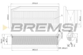 BREMSI FA1201 - AIR FILTER RENAULT, LADA, DACIA