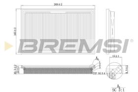 BREMSI FA1203 - AIR FILTER HYUNDAI