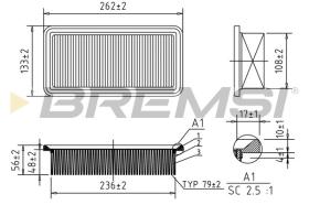 BREMSI FA1204 - AIR FILTER KIA, HYUNDAI