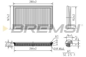 BREMSI FA1212 - AIR FILTER FIAT, SUZUKI