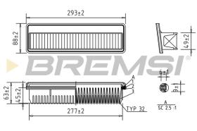 BREMSI FA1218 - AIR FILTER HYUNDAI