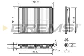 BREMSI FA1220 - AIR FILTER KIA, HYUNDAI