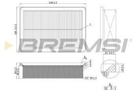 BREMSI FA1227 - AIR FILTER FIAT, ALFA ROMEO