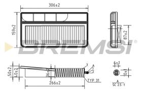 BREMSI FA1229 - AIR FILTER OPEL, SUZUKI