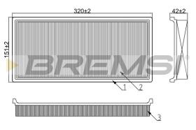 BREMSI FA1232 - AIR FILTER OPEL