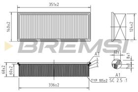 BREMSI FA1236 - AIR FILTER PEUGEOT, CITROEN