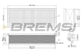 BREMSI FA1237 - AIR FILTER VW, AUDI, SKODA, SEAT