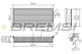 BREMSI FA1240 - AIR FILTER VW, AUDI, PORSCHE