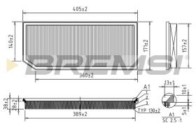 BREMSI FA1242 - AIR FILTER VW, AUDI, SEAT