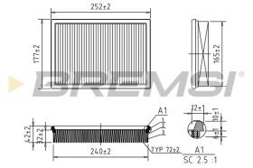 BREMSI FA1251 - AIR FILTER FORD, FORD USA, MAZDA