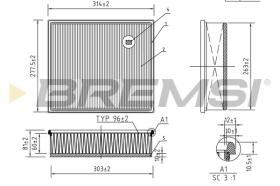 BREMSI FA1253 - AIR FILTER MERCEDES-BENZ, VW