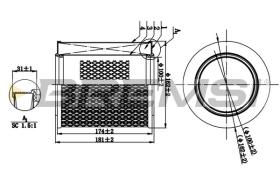 BREMSI FA1260 - AIR FILTER FIAT, PEUGEOT, CITROEN