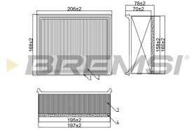 BREMSI FA1263 - AIR FILTER PEUGEOT, CITROEN