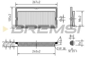 BREMSI FA1266 - AIR FILTER HYUNDAI