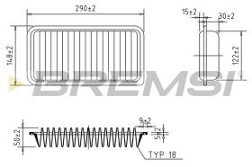 BREMSI FA1272 - AIR FILTER TOYOTA, SUBARU
