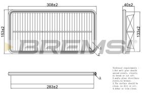 BREMSI FA1273 - AIR FILTER TOYOTA, PONTIAC, LEXUS