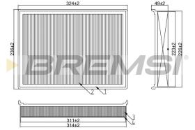 BREMSI FA1343 - AIR FILTER FIAT