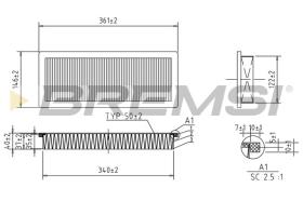 BREMSI FA1347 - AIR FILTER OPEL, PEUGEOT, CITROEN, DS